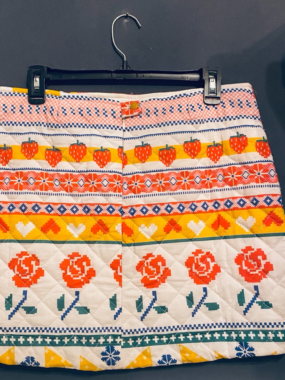 Lisa Says Gah Lily Quilt Skirt NWT Size Large Colorful Patchwork Rose Strawberry - Picture 2 of 10